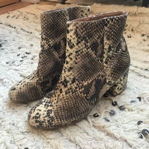 Urban Outfitters Snake Skin Heeled Booties